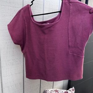 Madewell Pink Knit Crop Top size Large